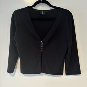 Quo Cropped Black Cardigan